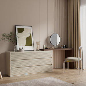 实木化妆桌梳妆台卧室现代简约书桌化妆台一体床尾收纳斗柜奶油风
