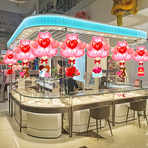 浪漫情人节装饰品拉旗珠宝店柜台氛围场景布置门店内挂饰挂件吊饰