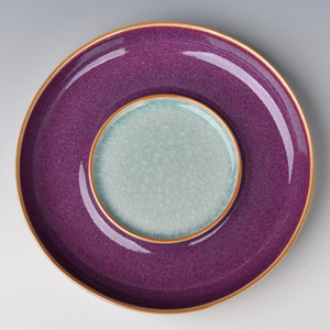 萧家钧窑壶承冰晶开片冰裂陶瓷壶托功夫茶具壶垫钧瓷干泡台