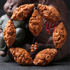 七星罗汉 大师手工雕刻罗汉核雕文玩手链朱海华aitt12450