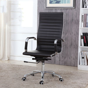人体工学电脑椅简约现代高背会议椅白色皮面办公椅子时尚班前座椅