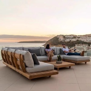 别墅设计师露台户外沙发全柚木室外庭院花园防雨防晒高端实木家具