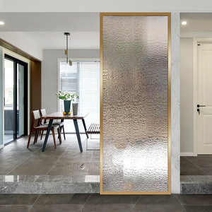 订制现代压花艺术玻璃隔断屏风客厅装饰雕刻磨砂工艺简约玄关轻奢