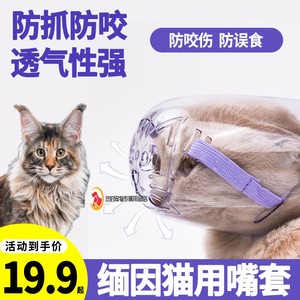 缅因猫专用猫咪剪指甲防咬嘴罩小猫头套洗澡防抓防叫神器嘴套口罩