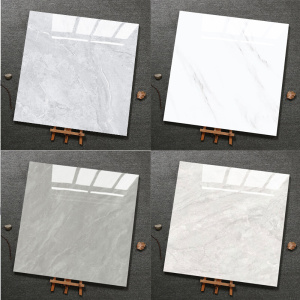 地板砖800x800客厅简约浅灰亮面地砖室内防滑耐磨通体大理石瓷砖