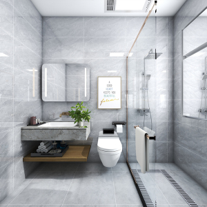 卫生间内墙砖瓷砖400x800厨卫瓷片中板浴室新款灰色耐磨30x60磁砖