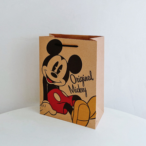 ins风可爱米奇卡通牛皮纸袋可爱礼品包装袋加厚手提袋购物袋