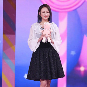 2021王牌对王牌马丽同款衣服荷叶边上衣吊带连衣裙女衬衫娃娃领潮