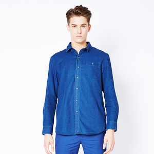 波顿男士长袖牛仔衬衫纯棉水洗日系潮流休闲衬衣宽松秋装上衣外套