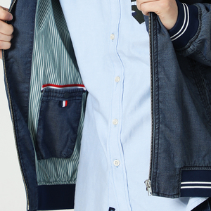 波顿2023春秋季新款外套男士天丝牛仔潮百搭休闲高端夹克棒球服