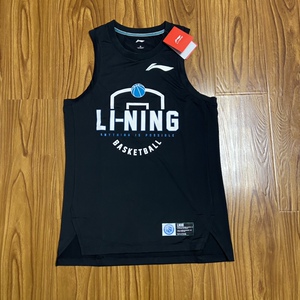 李宁赞助cba中国篮球联赛男篮俱乐部球员版热身训练无袖球衣背心