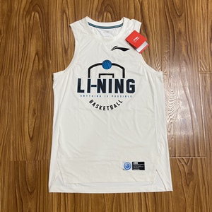 李宁赞助cba中国篮球联赛男篮俱乐部球员版热身训练无袖球衣背心