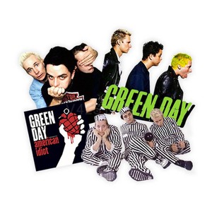 「Green Day」贴纸绿日乐队原创摇滚手机贴画pvc防水欧美复古朋克