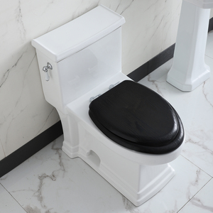 经典空间无限淘宝实木马桶盖黑色盖板更换老式马桶 长v型专用不锈钢