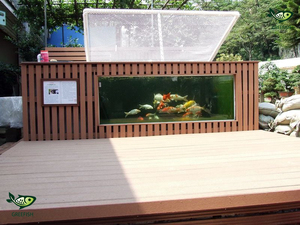 大型地缸锦鲤池 家用庭院落地观赏鱼缸鱼池 设计定制塑料玻璃地缸