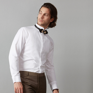麦迪莱登新郎结婚衬衫男长袖燕子领宴会婚礼演出礼服男士领结衬衣