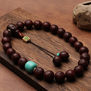 尼泊尔玉化皮凤眼菩提子手串手持佛珠文玩男女款念珠成品正圆单圈