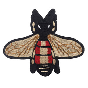 韩国新款时尚刺绣蜜蜂衣服包包帽子外套t恤服装辅料布贴diy补丁贴