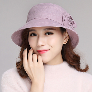 帽子女春秋韩版女士花朵帽凉帽防晒可折叠太阳帽户外妈妈帽遮阳帽