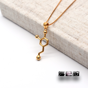 多巴胺 dna 咖啡因 五羟色胺 转运rna 乙酰胆碱s925银镀24k金吊坠