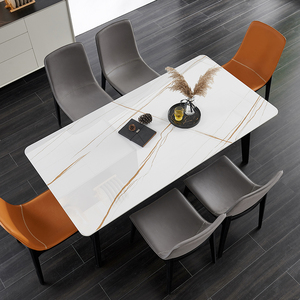 4白色大理石餐台桌