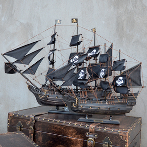海盗船战船帆船沙船福船景观船博物馆郑和宝船摆件木船模型船21人付款