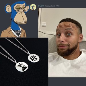 库里curry猴子头像新logo项链男潮大猩猩吊坠nba球星篮球嘻哈致富