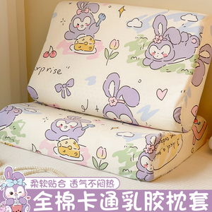 卡通纯棉儿童乳胶枕头套30X50一对装40x60单个兔子全棉枕芯内胆套