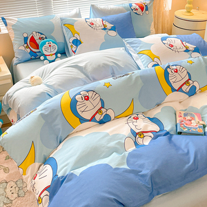 哆啦A梦纯棉床上四件套卡通100全棉叮当猫被套床单宿舍床品三件套