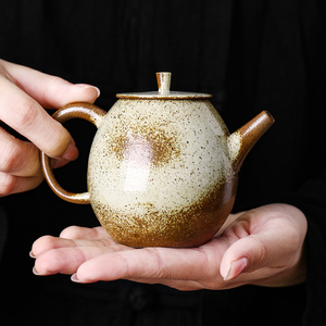 领艺茶壶家用陶瓷手作泡茶壶功夫茶具小号单个复古柴烧窑变薄胎