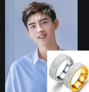 中国新说唱陈伟霆陈飞宇同款戒指镶钻钛钢欧美嘻哈hiphop满钻男女