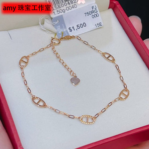 周大福au750手链