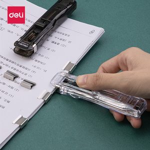 得力推夹器补充夹金属大号装订神器重复使用试卷夹子可爱小清新装订夹