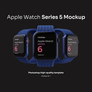 6款UI面试作品Apple Watch 样机苹果产品模型PSD源文件