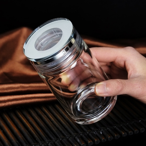 随身便携单层玻璃杯简约双层杯子定制小巧泡茶杯个人专用透明水杯