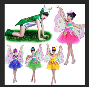 l六一虫儿飞表演服儿童蝴蝶演出服装女童跳舞翅膀衣服小孩舞蹈裙