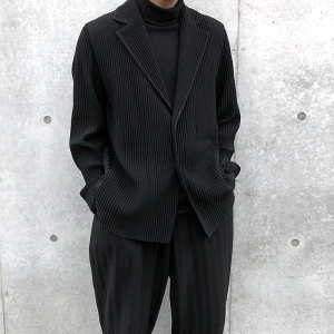 issey miyake三宅一生jd201褶皱西装外套压褶垂坠休闲休闲西服男