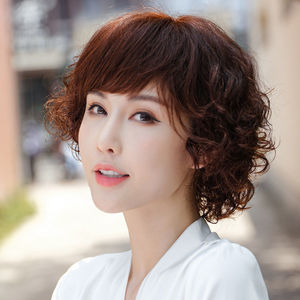 短卷发假发套女全头逼真中老年妈妈假发女全头套中长发卷发真人发