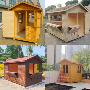 户外防腐木小木屋售货亭组装民宿木头房子景区可移动木屋别墅拼装