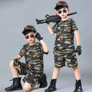 儿童迷彩服套装男童夏季短袖特种兵军训衣服男孩夏装夏令营运动服