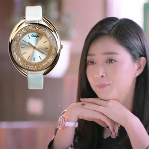 淘宝欢乐颂2蒋欣樊胜美同款手表玫瑰金石英表女表流沙真皮带时尚潮流