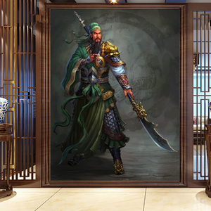 关公背景墙壁纸