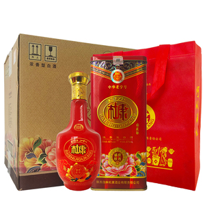 浓香型白水杜康46度白酒整箱红色铁盒装475ml*6瓶