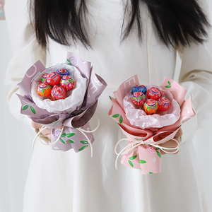 diy手工包装纸材料mini棒棒糖小花束六一儿童节生日礼物小孩儿童