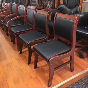 曲靖会议室实木椅子 靠背皮质老板椅洽谈椅培训电脑椅云飞家具