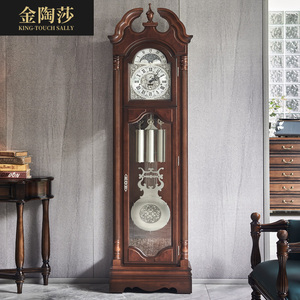 德国赫姆勒美式落地钟欧式别墅客厅座钟中式复古立式摆钟实木钟表