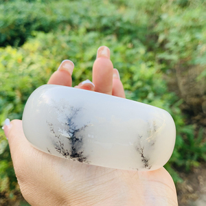 蒙祥佘太翠草花手镯天然形成草花高端收藏款内蒙古玉石饰品女镯子