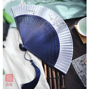 扇子女士折扇女式中国风古风古典夏季随身折叠旗袍汉服舞蹈小竹扇
