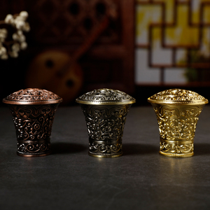 西藏唐卡轴头合金唐卡头雕花装饰画装裱字画挂画卷轴挂件保护头