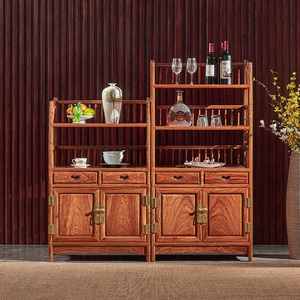 花梨木餐边柜中式实木刺猬紫檀茶水架餐厅置物架红木茶叶架茶水柜